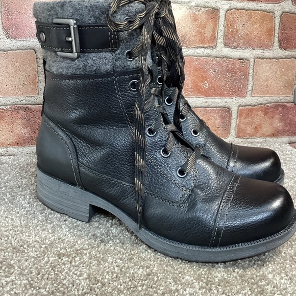 Earth Origins Randi Raquel womens black combat winter boots size 7.5 W - Picture 1 of 6